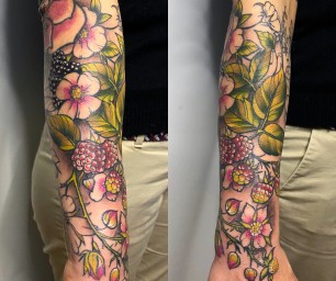 tatouage fleurs couleurs