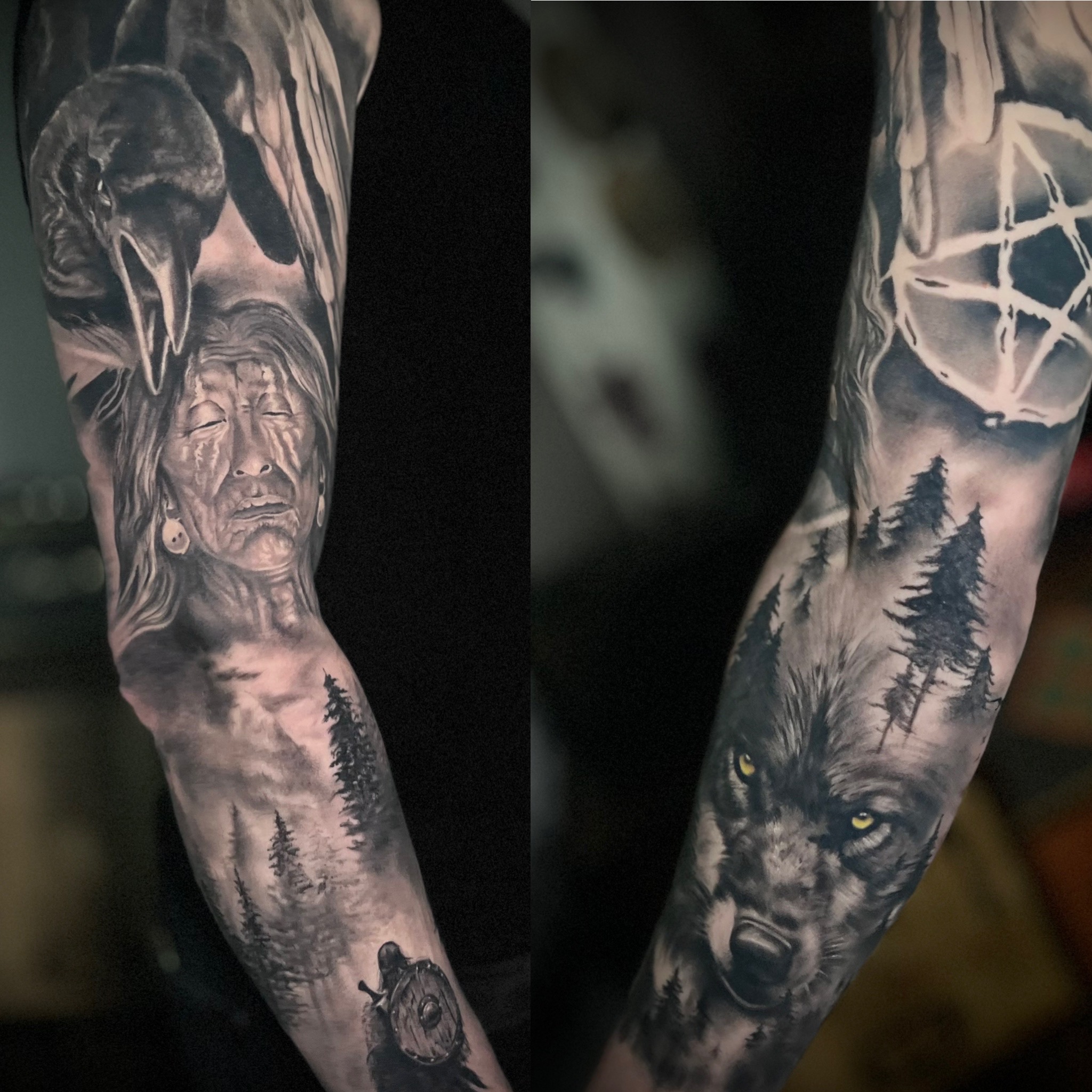 Tatouage manchette réaliste noir et gris